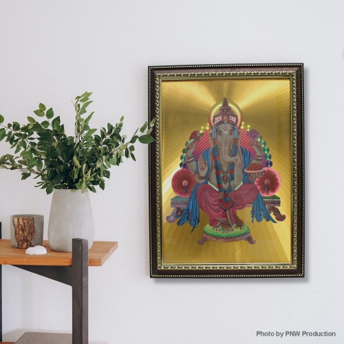 Lord Ganesh | Ganapati Photo Frame Big For Pooja Room | Frames | Gods frames | Spirituals | Wall farmes | Wall Hanging