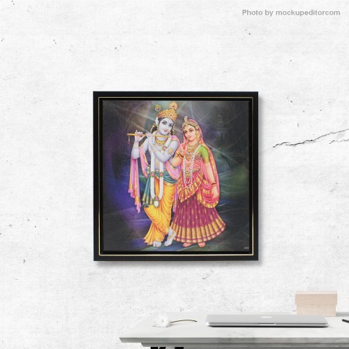 Radha Krishna Standing Photo Frame (13 x 13 Inches ) For Home Decor