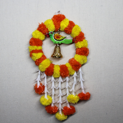 Marigold Round Popat Latkan Small | Wall Hanging Latkan | Door Latkan | Toran Latkan | For Diwali, Party, House Warming etc