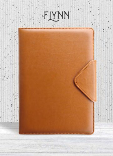 Flynn | Spongy Padded Smooth Leather Textured Notes Keeping Diary | Magnetic Clutch Closure with a Pen Loop | Diary for Personal & Office Use