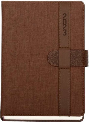 Dream | Trendy Linen Textured Modern Diary | Fancy Engraving on the Loop with a Slide Loop Closure