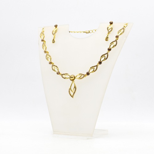 Gold Plated Diamond Toned Neckless For Women | Diamond Necklace | Necklace Set