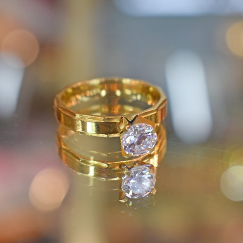Single Diamond Ring | Gold Colour | Ring For Women