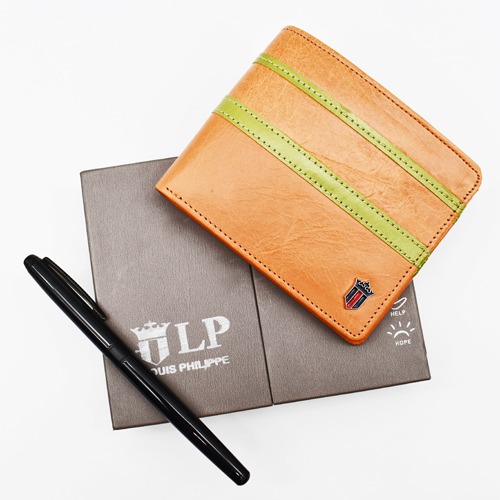 Orange Leather Wallet for Men | Wallets Men Leather | Men's Wallet