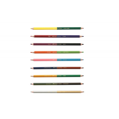 Faber-Castell Bi-Color Pencil Set - Pack of 9 | 9 Bi-Colour Pencils (18 shades)