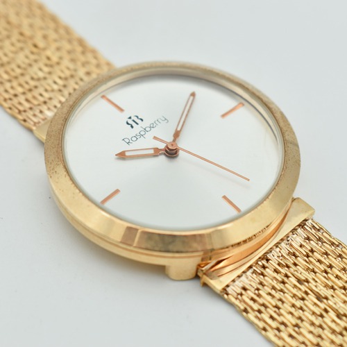 Rose Gold Dial Stainless Steel Strap Women Watch