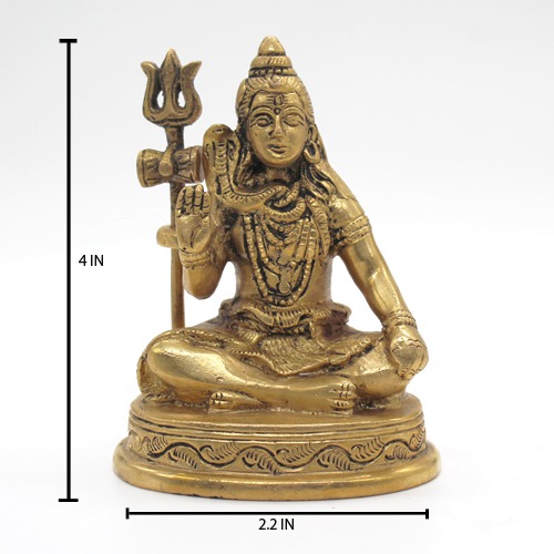 Brass Shiva Idol for Home & Office Temple I Living Room I Car Dashboard I Mahadev I Bholenath I Tridev I Shiv ji murti
