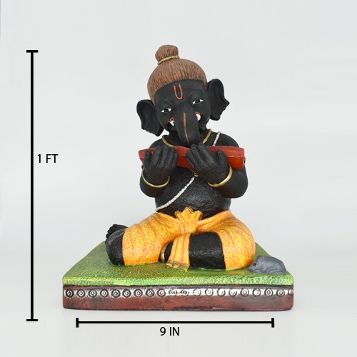 Lord Ganesha Reading a Book Idol 12 inch For Home & Office Decor