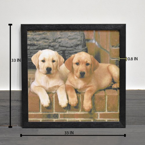 Dog Wall Painting Wooden frame with Sparkle Paper Sheet