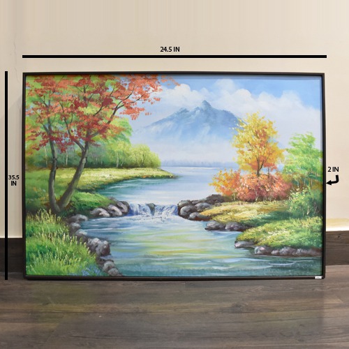 Landscape Hand Painting Scenery Art Wood Frames with Acrylic Sheet