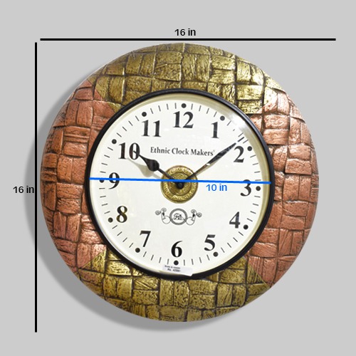 Wood and Metal Abstract Wall Clock (16 x 16 inch, gold, Rose Gold)