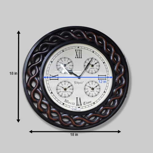 Black Wooden Designing  Wall Clock ( 18 x 18 inches )