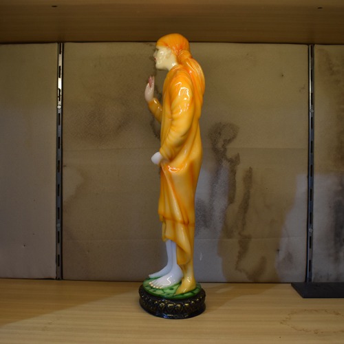 Orange Standing Sai Baba Murti| Gift For Family , Friends, father, Brother| Fiber Idol | Large Size 18 Inch