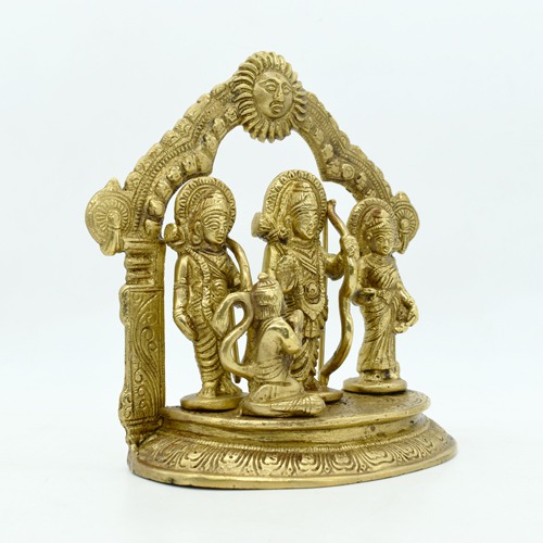 Brass Ram Darbar Statue Set for Home Temple Lord Ram Laxman Sita with Hanuman Religious Idol Murti-ramdarbar Big Size Statue-ramdarbar ki murti