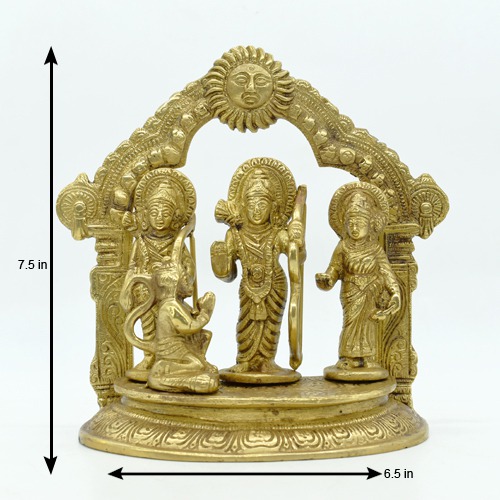 Brass Ram Darbar Statue Set for Home Temple Lord Ram Laxman Sita with Hanuman Religious Idol Murti-ramdarbar Big Size Statue-ramdarbar ki murti
