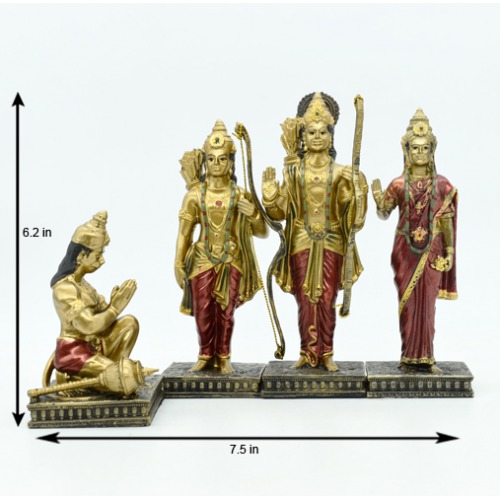 Fiber Ram Darbar Two Toned Colour Ram, Laxman, Hanuman, Sita  (Height - 6 inch, Width - 7 inch, Weight - 400 gm)
