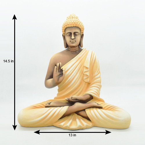 Sitting Buddha Idol for Home Decor, Lord Peace Buddha Decoration for Living Room & Gifting Statue Showpiece; Good Luck Gift