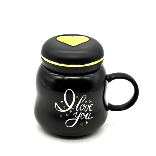 Love you Printed Black Ceramic Mug Coffee Mug | Love Design Mug