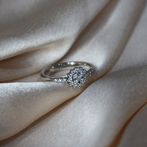Diamond Flower Silver Ring | Silver Ring | Women's Ring