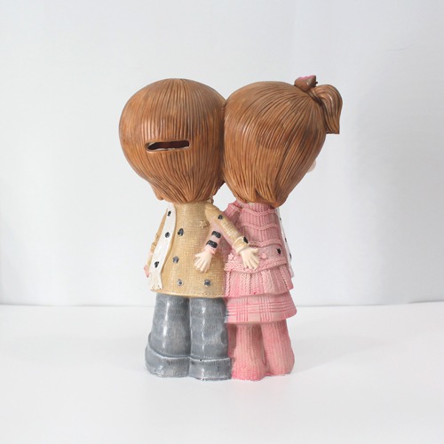 Cute Couple With Piggy Bank Showpiece Dolls