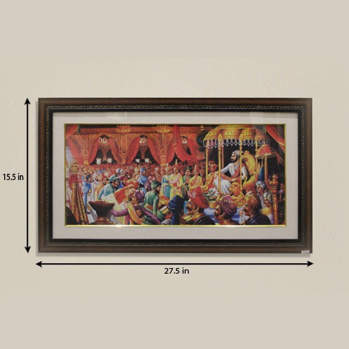 Rajyabhisek Of Shivaji Chhatrapati Maharaj wooden Photo With Black Border Frame