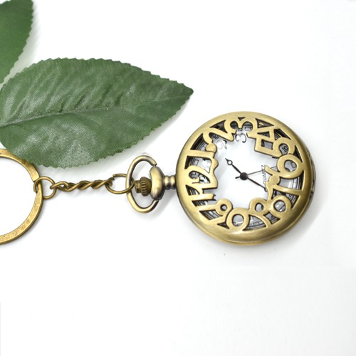 Number 1-12 Antique Look Pocket watch Key Chain | Premium Stainless Steel Keychain For Gifting With Key Ring Anti-Rust