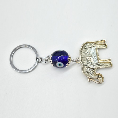 Elephant With Evil Eye Key Chain | Premium Stainless Steel Evil Eye Keychain For Gifting With Key Ring Anti-Rust