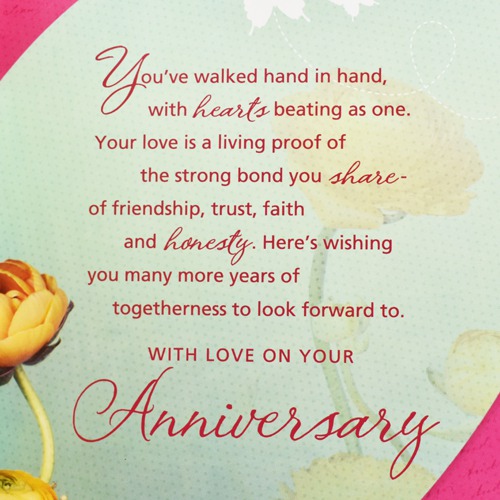 Happy Moments are Wished On Your Anniversary Greeting Card