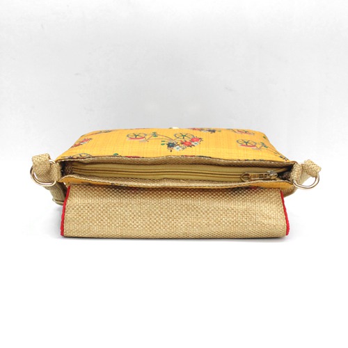 Yellow Colour Cycle Print Sling Bag | Leather Handmade Women's Handbags Sling Strap