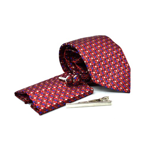 Maroon Patterned Necktie Set | Necktie Gift Formal Tie | Gift For Men