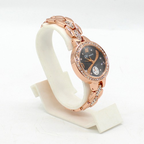 Elegant Black dial With Diamond Design Women's Watch