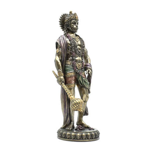 Standing Load hanuman Idol with Gada Bajrangbali Sankat Mochan Bhagwan Idol for Temple car Dashboard Home Decor Statue Gift