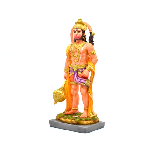Lord Hanuman in Standing Position with Gada Hanuman Bajrangbali Statue Murti Idol for Home Office Decor Gift Puja Ghar