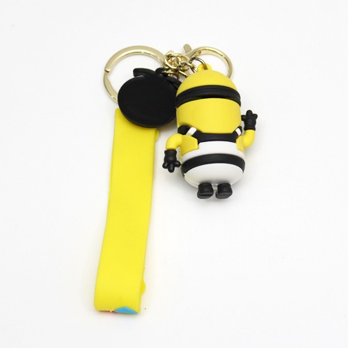 Jailor Minion with Lanyard Keychain | Multicolour Hard Rubber Design Keychain for Car Bike Home Keys for Men and Women