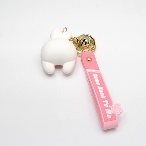 White Bunny Buttocks Cute Butt Keychain with Lanyard | Multicolour Hard Plastic Design Keychain for Car Bike Home Keys for Men and Women