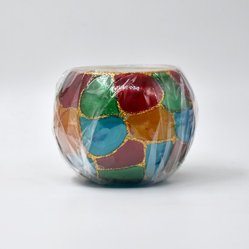 Glass Tea Light  Multicolor Candle Bowl For Home and Office Decor