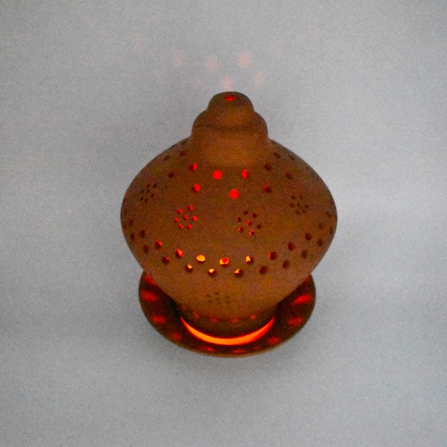 Brown Terrocotta Handmade Candle Holder For Home & Office Decoration