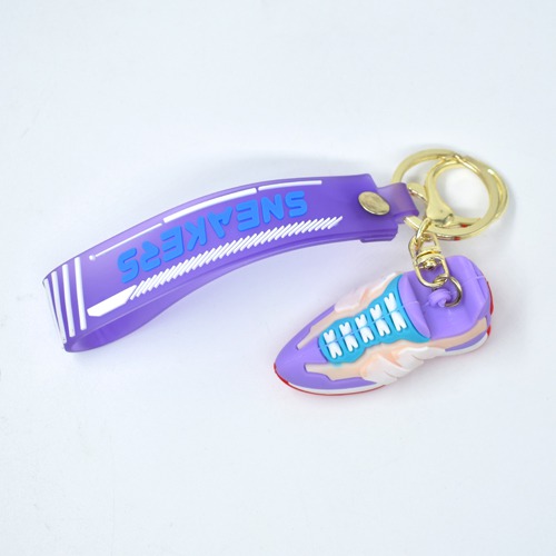 Purple 3D Sneakers Keychain | 3D Rubber Silicone Keychain for Car & Bike Gifting with Key Ring Anti-Rust | Home Keys for Men and Women
