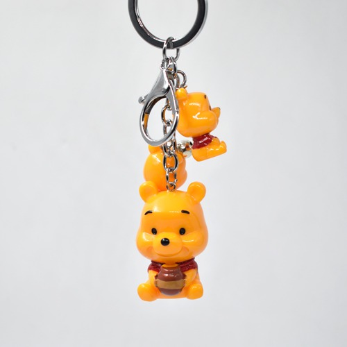 Cute Pooh Keychain  | Cute Pooh  Friends and Family Cartoon Character Plastic Keychain For Car Bike School Bags Office Keychain and  Key ring
