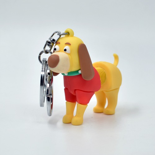 Cute Spring Dog Keychain | 3D Multicolour Hard Plastic Design Keychain Key Ring Anti-Rust for Car Bike Home Keys for Men and Women