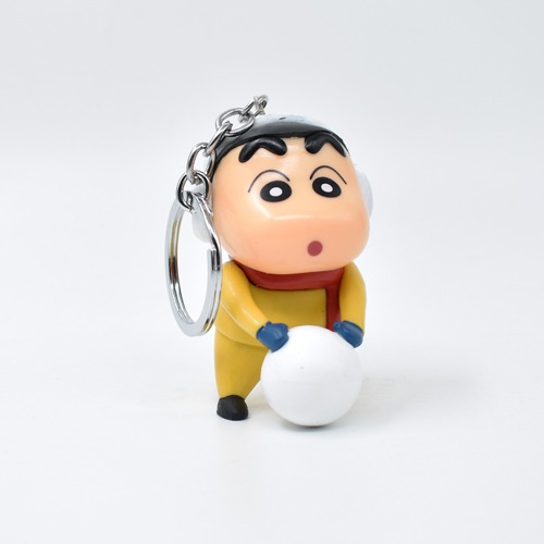 Playing in Snow Shin Chan Figure Keychain | Shinchan Friends and Family Cartoon Character Plastic Keychain For Car Bike School Bags Office Keychain and  Key ring