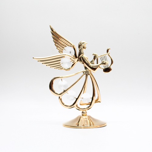 Catholic Archangel Golden Plated Metal Crystal Art