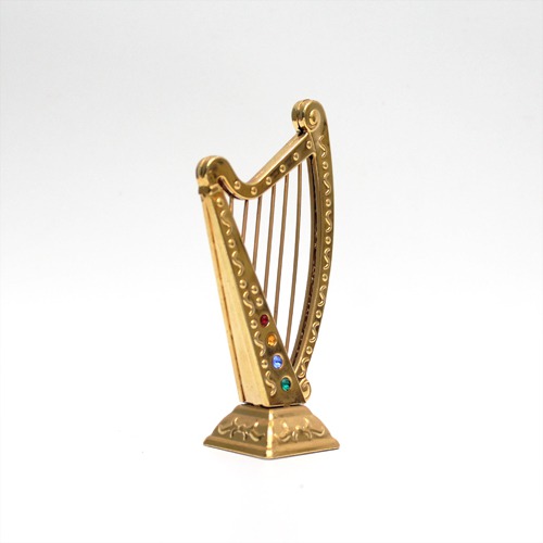 Gold Harp Music Charm Showpiece