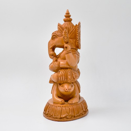 Sand Wood Beautifully Hand Carved Lord Ganesha Idol For Car Dashboard