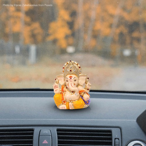 Small Decorative Car Dashboard Ganesha  Idol For Decor