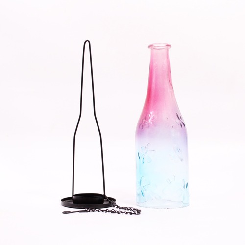 Multi Color Glass Hanging Tea-Light Holders Bottles For Home & Office Decoration