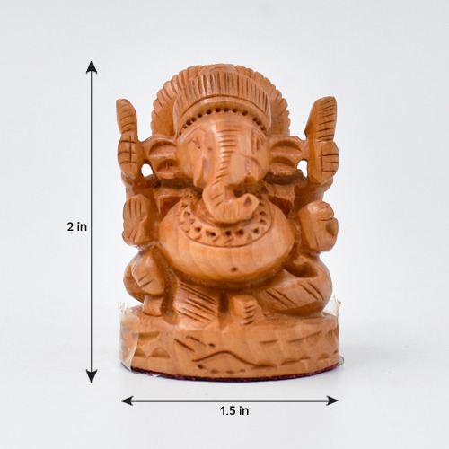 Baby Wooden Ganesha For Car Dashboard