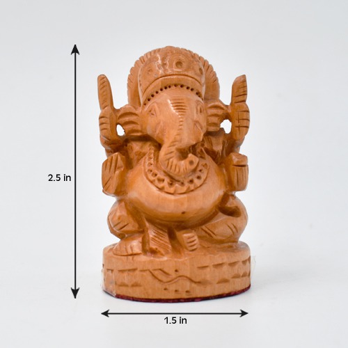 Brown Baby Ganesha Idol for Car Dashboard