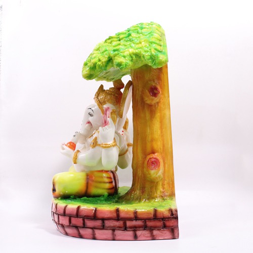 Sitting Under the Tree Decorative Ganesh Idol For Office Home