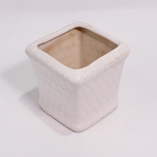 Honey Comb White Ceramic Pot | Garden and Living Room Decorative Small Ceramic Planter